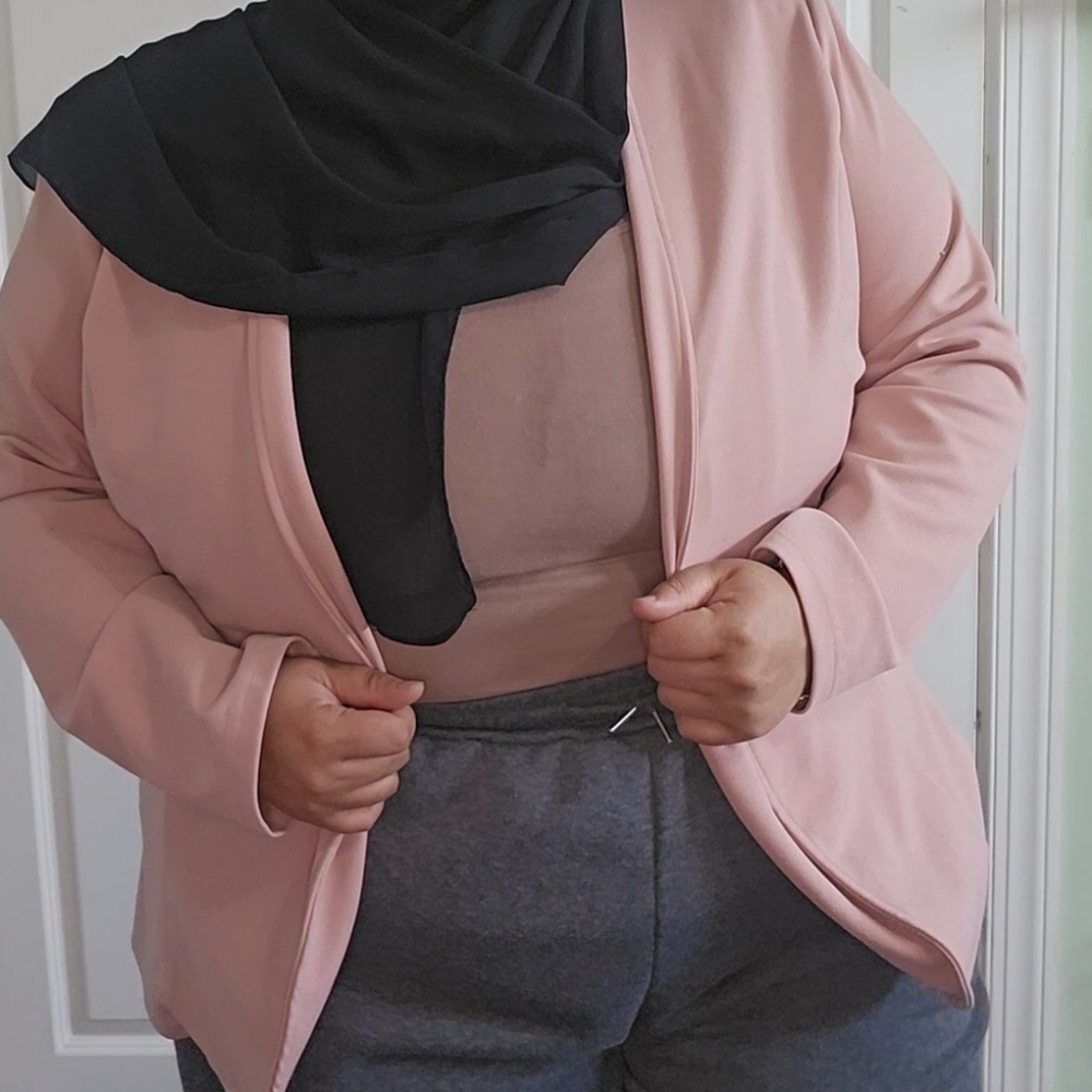 Pink Open Front Blazer